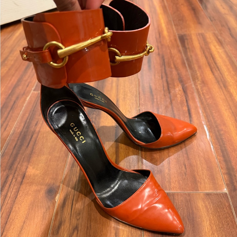 Gucci Women's Orange Patent Leather Heels